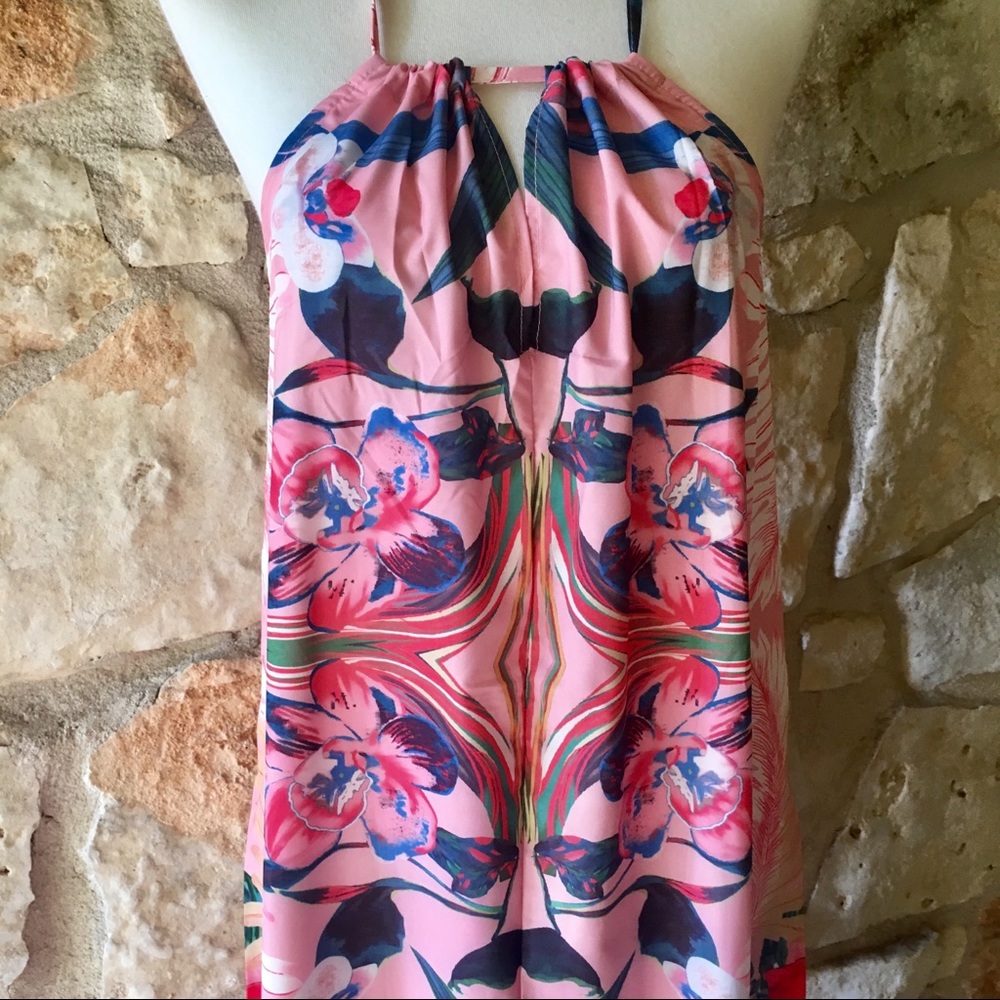 Pink Mokara Floral Halter Dress - Picture 6 of 8